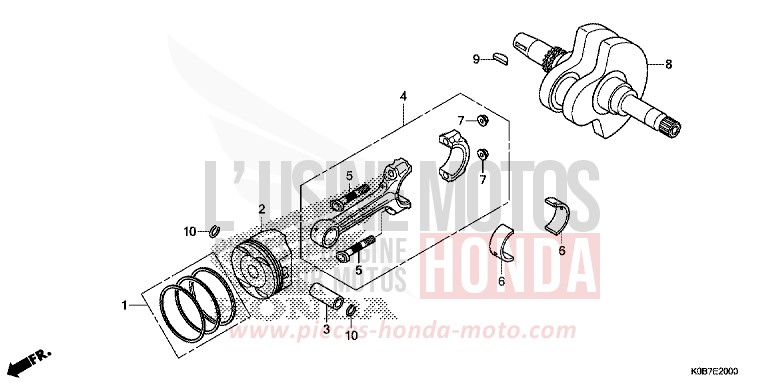 KURBELWELLE/KOLBEN von Forza 300 MAT PEARL COOL WHITE (NHB44) von 2019